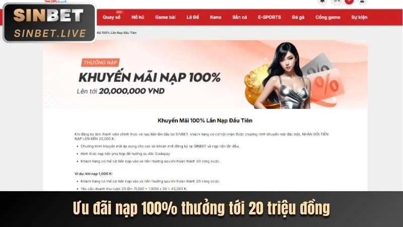 Ưu đãi nạp tiền lần đầu 789cub